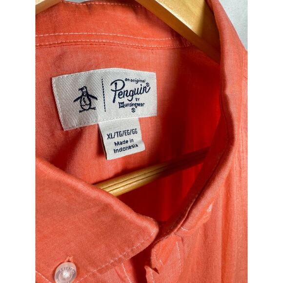 Original Penguin Short Sleeve Button Up NEW 100% Cotton Men's Size XL - Picture 5 of 8